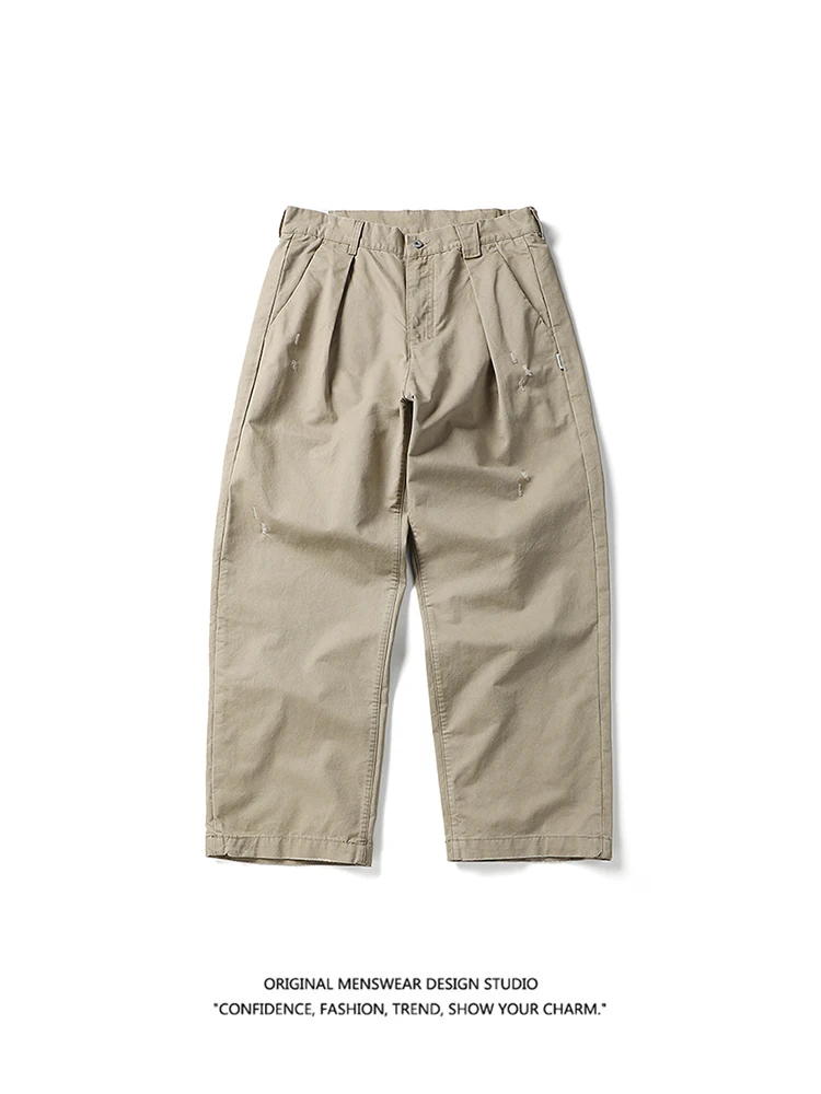 

American Retro Heavyweight Pure Cotton Work Pants Men's Faion Brand Versatile Trendy Loose Straight Leg Casual Pants