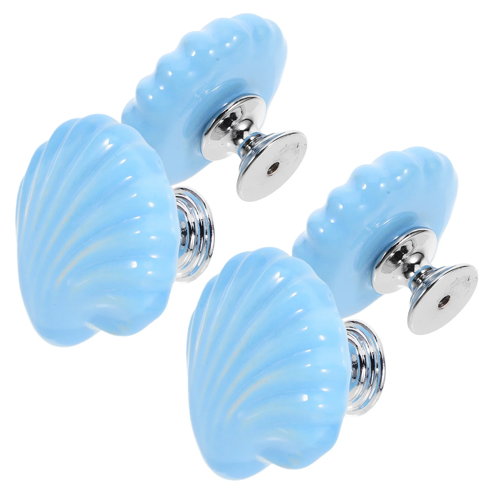 

4Pcs Blue Shell Knobs Ceramic Door Pull Handle Durable Furniture Cabinet Drawer Handles Unique Style Cabinet Knob
