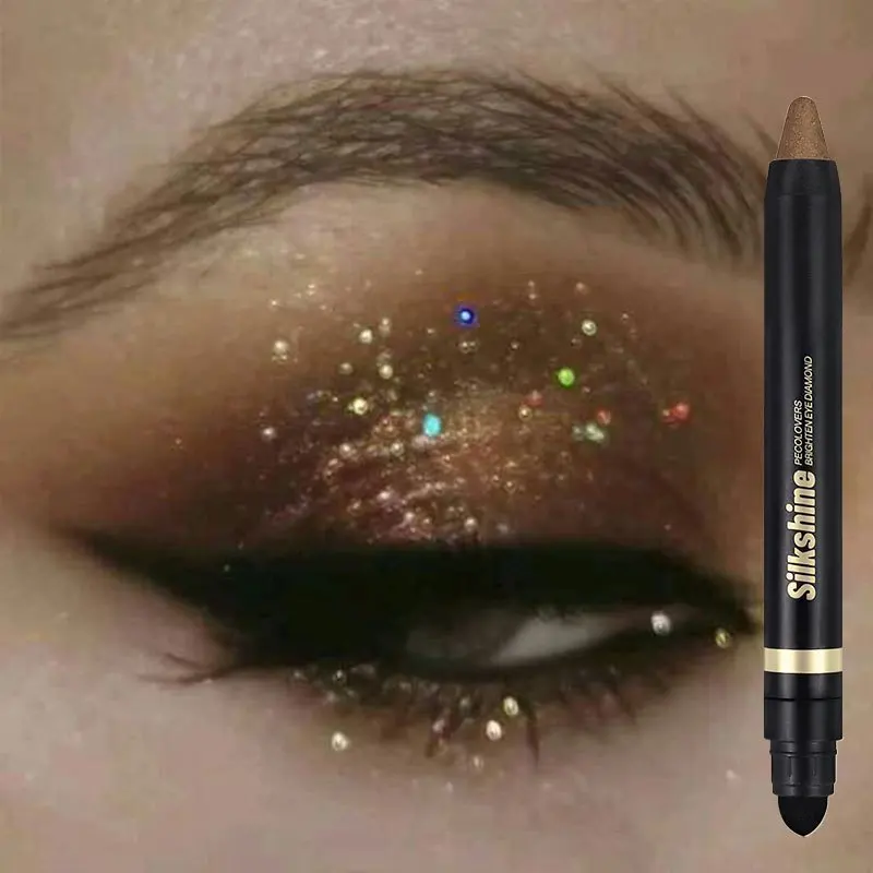 Glitter Eyeshadow Pen Smoky Eyes Makeup Long Lasting Shimmer Matte Lying Silkworm Eyeshadow Pencil Highlighter Stick