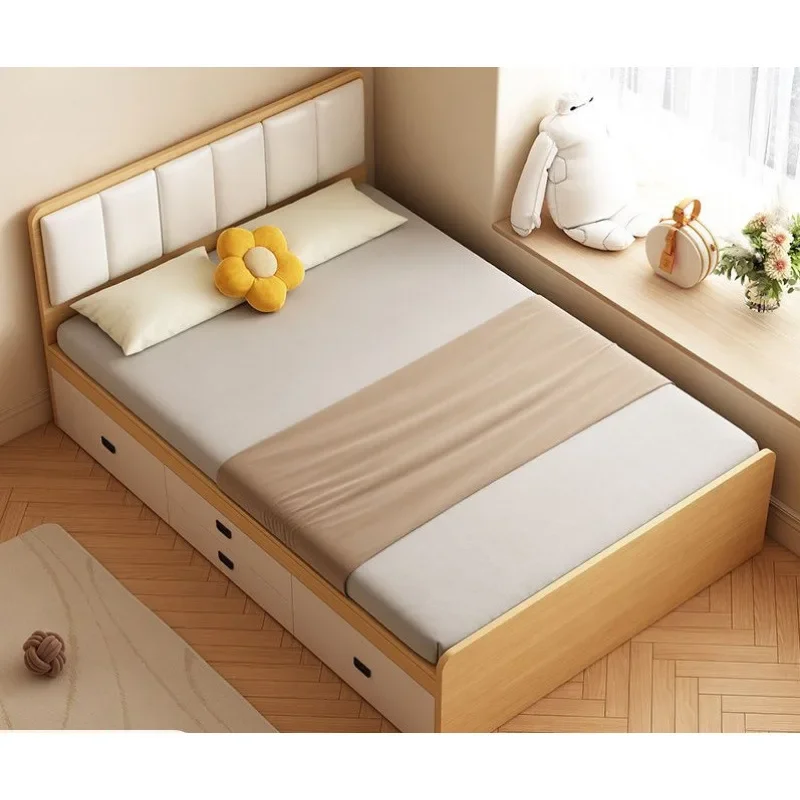 خشب متين، سرير تاتامي، صندوق مرتفع، تخزين، لوحة مزدوجة #4