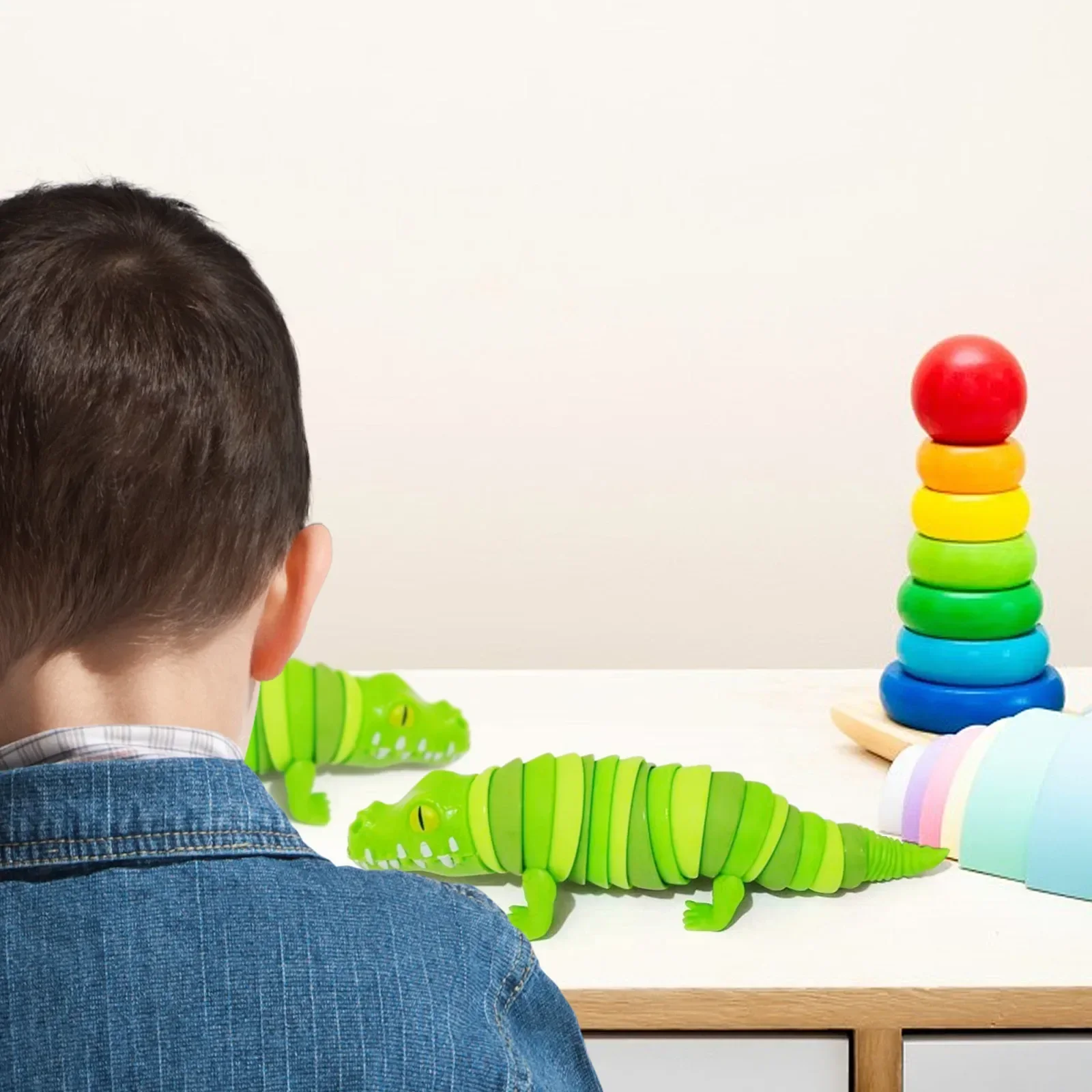Alligator Caterpillar Unique Articulated Children's Exploration Fun Toy Sensory Fidget Toy Pressure Relief Anti-Anxiety Desk Toy