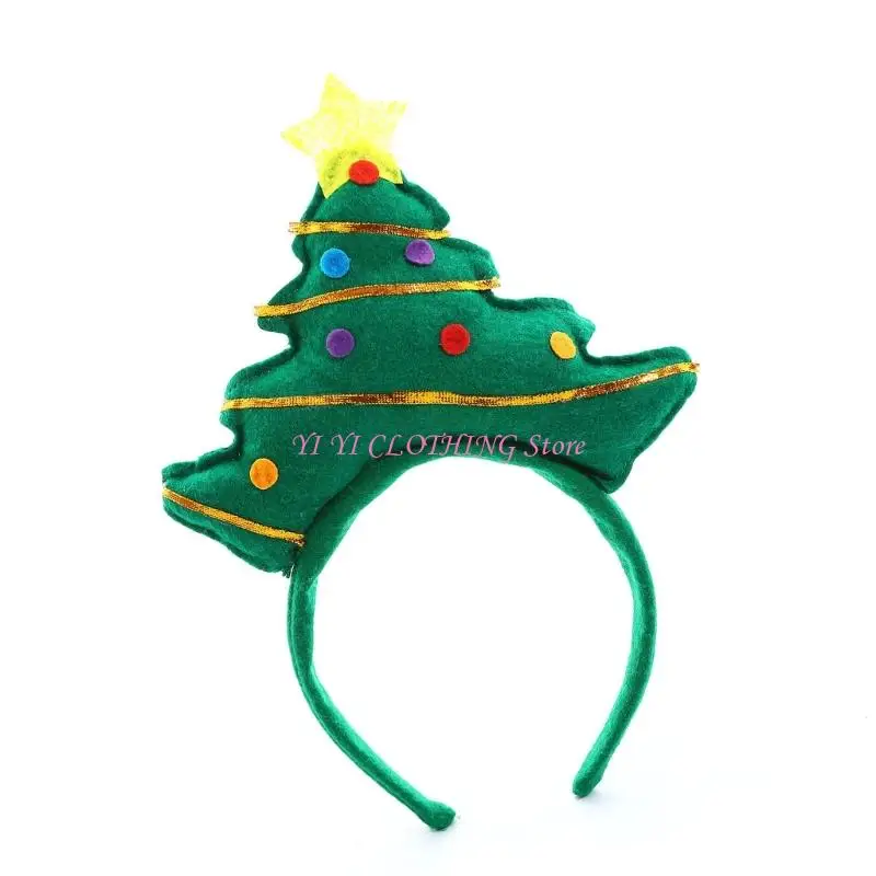N5KF عصابات رأس عيد الميلاد المصنوعة من القماش القابل لإعادة الاستخدام للأطفال والكبار لتزيين تجمعات الأسرة