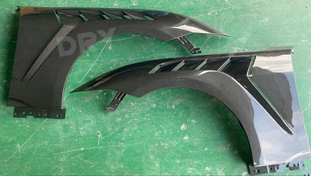 

Dry Carbon Fiber Car Front Fender Air Vent Trim Spoiler Canards Side Fender Body Kits Accessories for Ford Mustang 2024+FRP