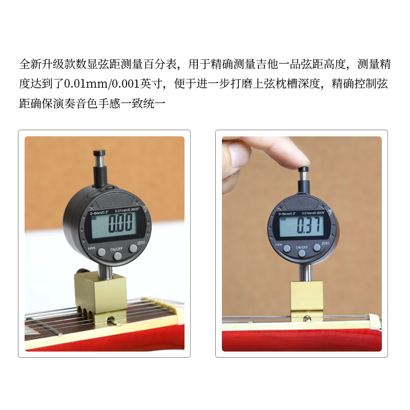 Folk Bakelite Guitar, String Pitch Ruler, Height Measurement, Digital Display Dial Meter, Manual Piano Maintenance Tool
