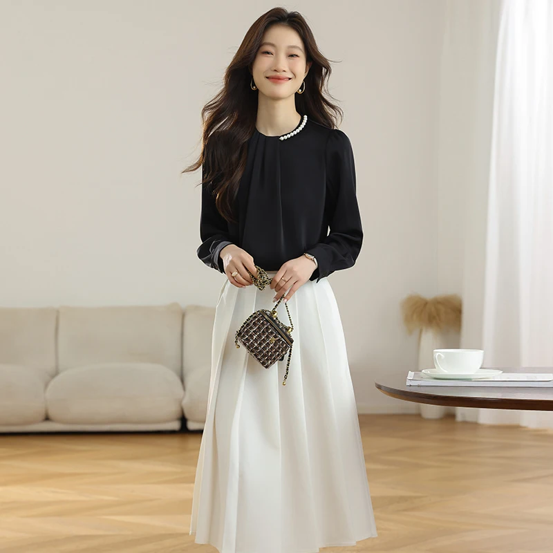 Camicie e camicette da donna retrò stile francese alla moda Abbigliamento da lavoro da donna da ufficio Top in chiffon tinta unita Abbigliamento vintage da donna