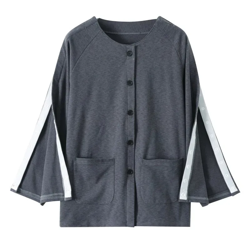 aa Bear House 002 fracture patients clothing Thicken velvet pajamas Full open Patient suit easy to wear Nursing uniform WAT99 ★