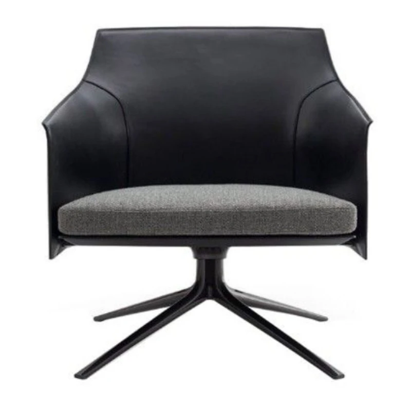 

Nordic designer leisure rotating chair single saddle leather sofa reception negotiation model house sales office small apartment