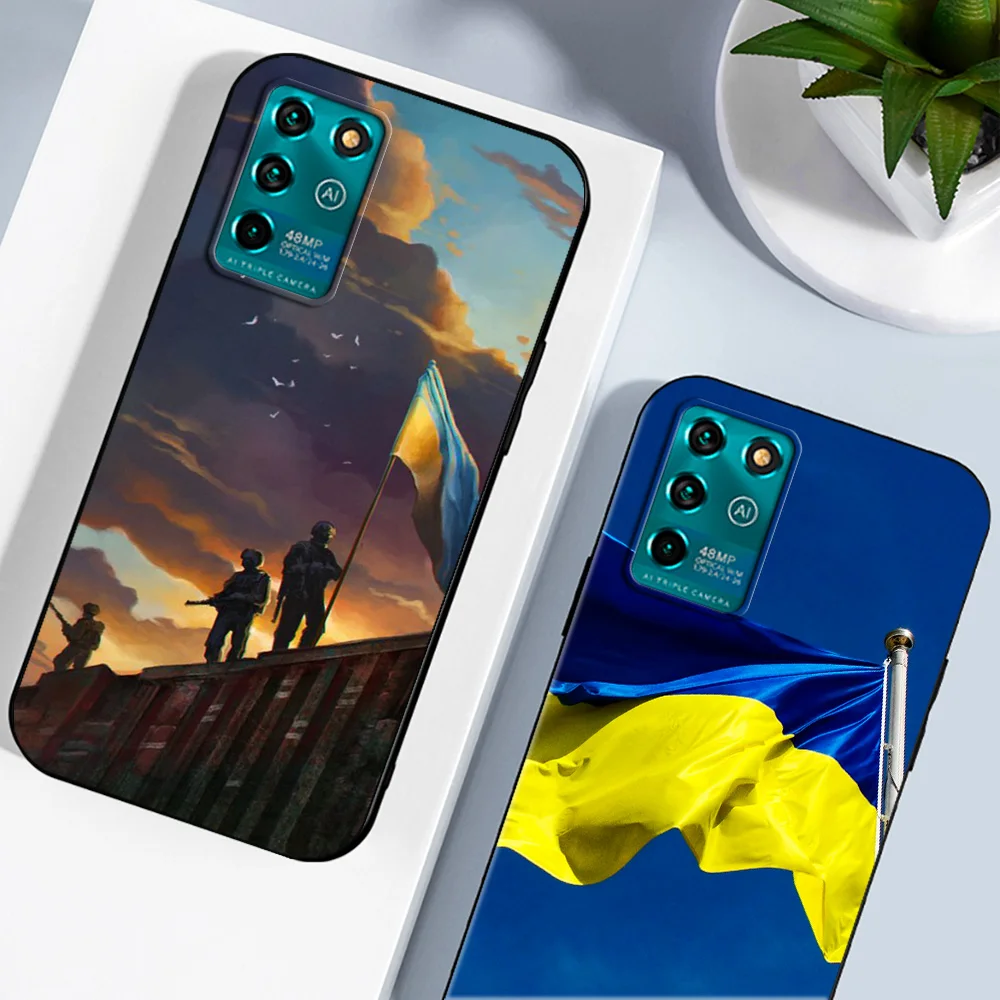 For ZTE Blade V2022 V30 Vita Case Phone Back Cover Black Tpu Case ukraine flag