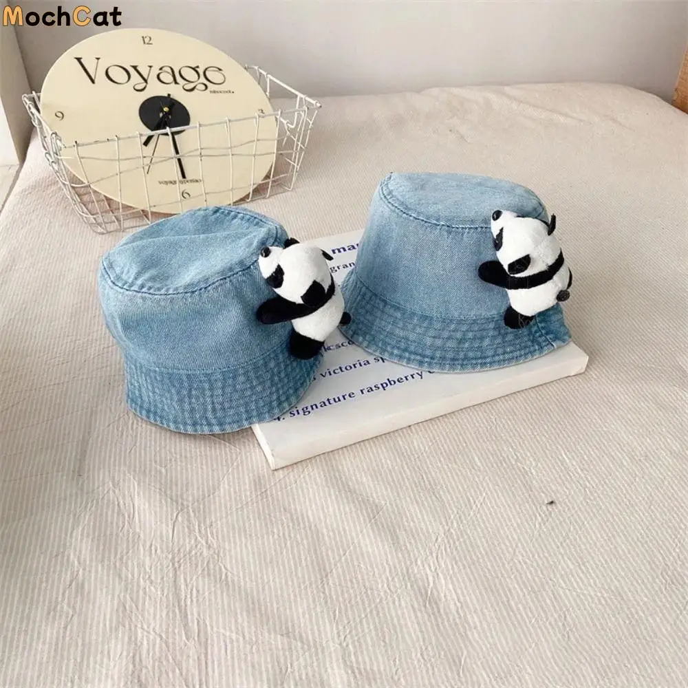 

Foldable Panda Children Sun Visor Hat Cowboy Korean Style Baby Fisherman Hat Sun Protection UV-Resistant Kids Bucket Cap Summer