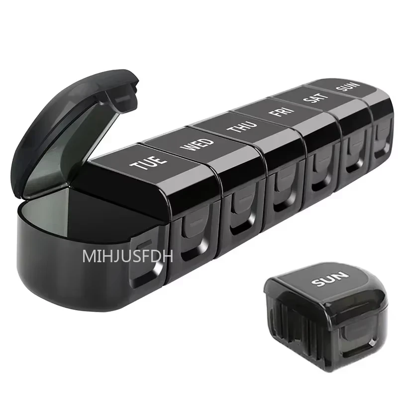 

7-дневный портативный органайзер для таблеток с несколькими съемными отделениями для ежедневных путешествий, футляр для хранения медицинских таблеток