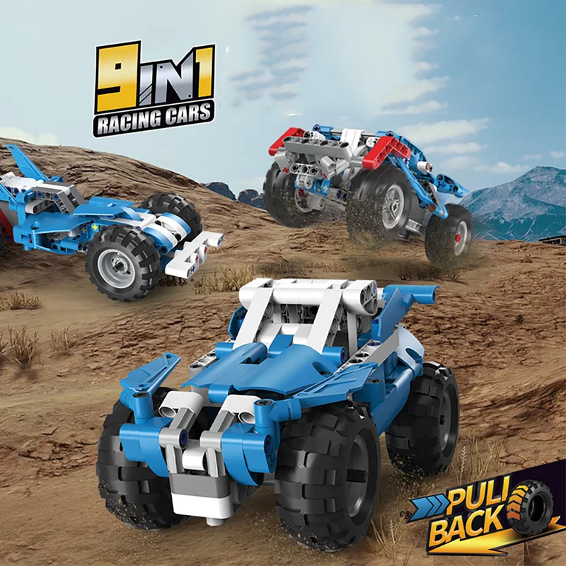 

252pcs Nine Change Back To Force Stunt Car Model Building Blocks Set Assembly Racing Cars Education Toys Bricks Kids DIY Gifts