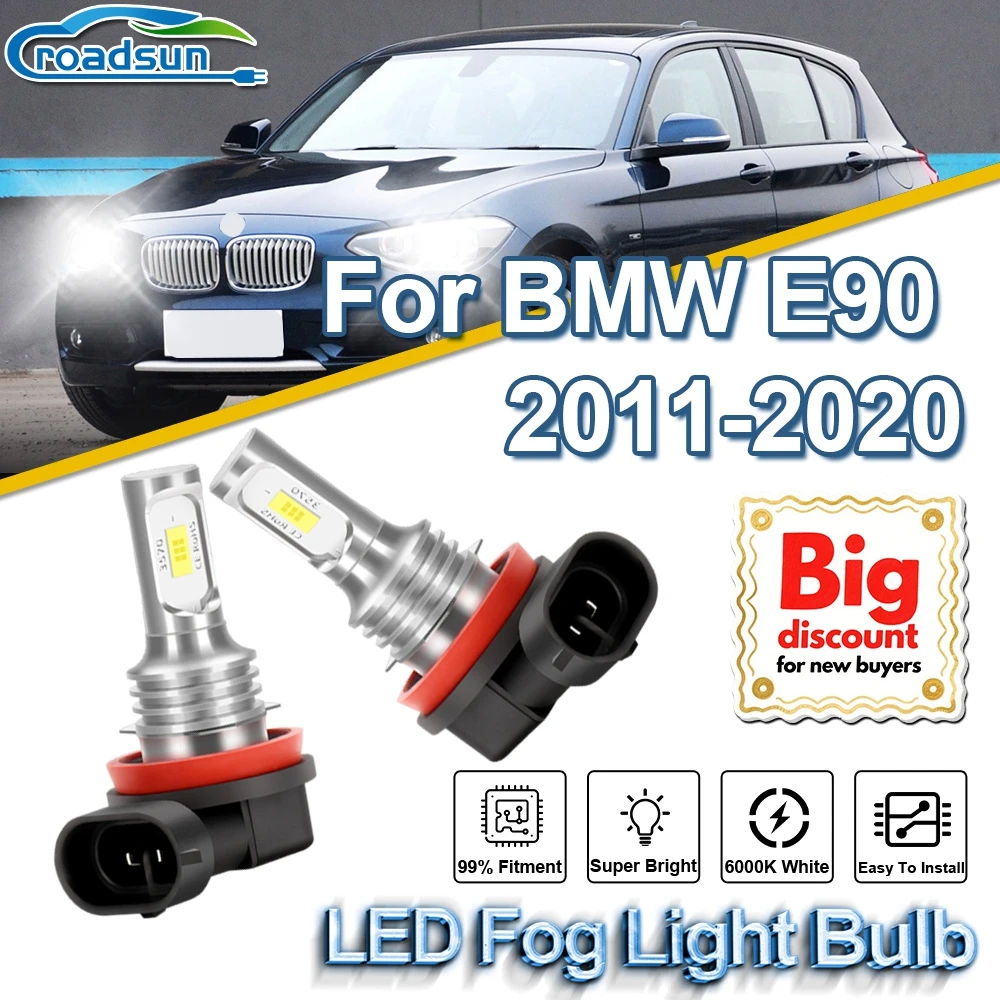 

ROADSUN For BMW E90 2011 2012 2013 2014 2015 2016 2017 2018 2019 2020 Canbus LED Fog Light Bulbs Super Bright Fog Lamp Ampoules