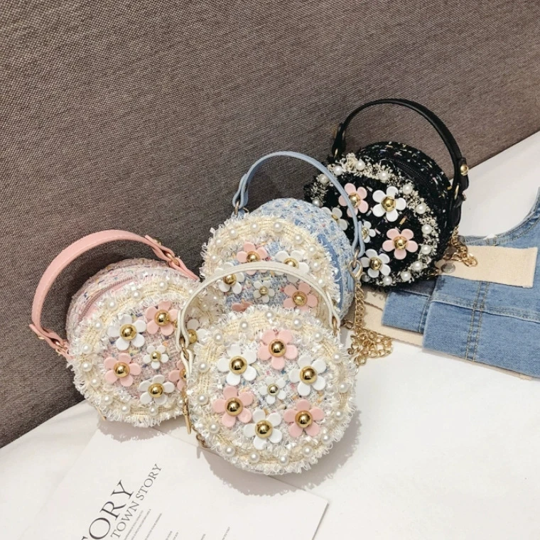 

New Women Bag Lady Little Girls Toddler Princess Lovely Bag Kids Baby Messenger Shoulder Crossbody Flower Bag