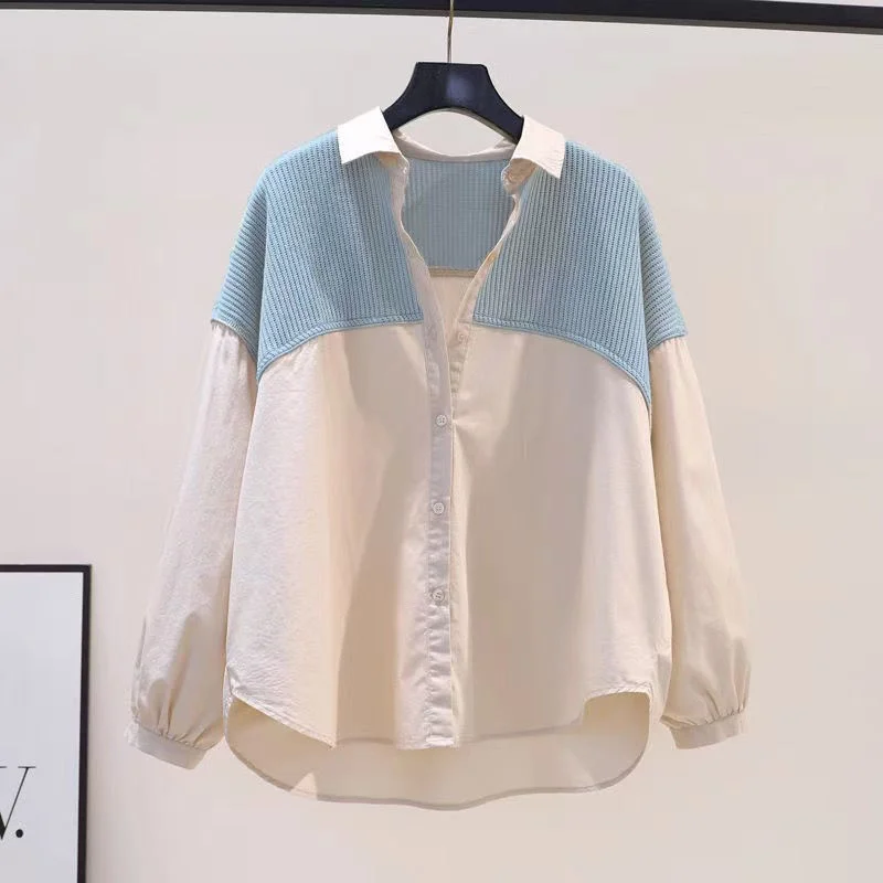 

Хлопковые рубашки женские, весна-осень 2025 года, новая вязаная куртка с ленивым ветром, свободное повседневное пальто, экзотический женский топ Tide