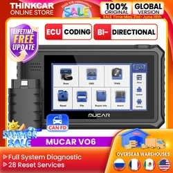 MUCAR-Outil de Diagnostic Automobile VO6 OBD2, Lecteur de Code, Programmeur de Clé, Vin existent avec 28 + Réinitialisation, Test Actif Canonique