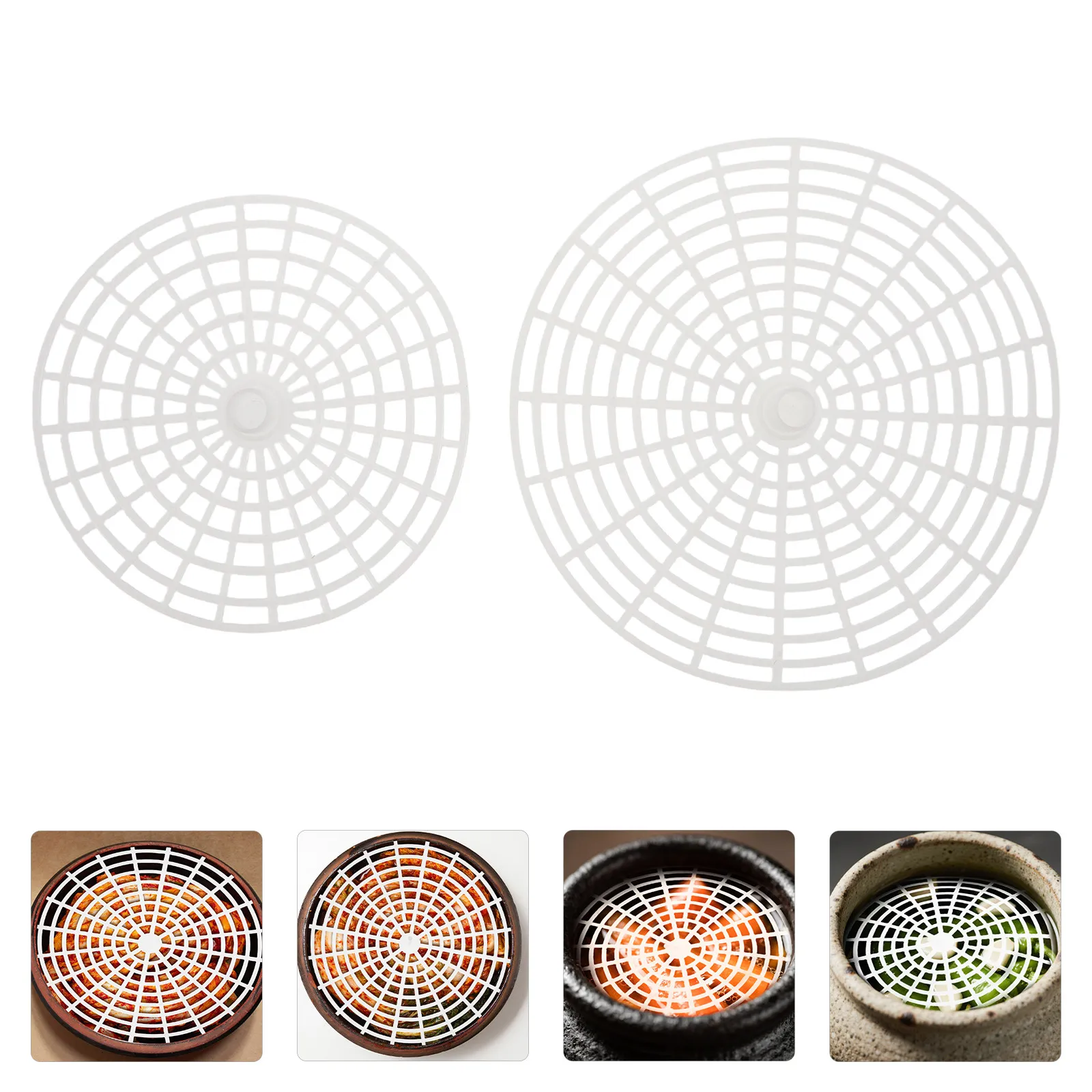 

4pcs Pickle Jar Fermentation Press 22cm 17cm Plastic Mesh Plate for Canning Pickling Wide Mouth Fermenting Jar Press Fermented