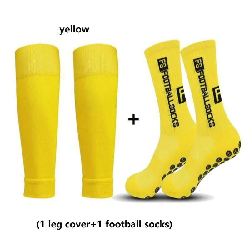 1 pair of combination fs anti-skid sports socks, football socks, and leg protection socks