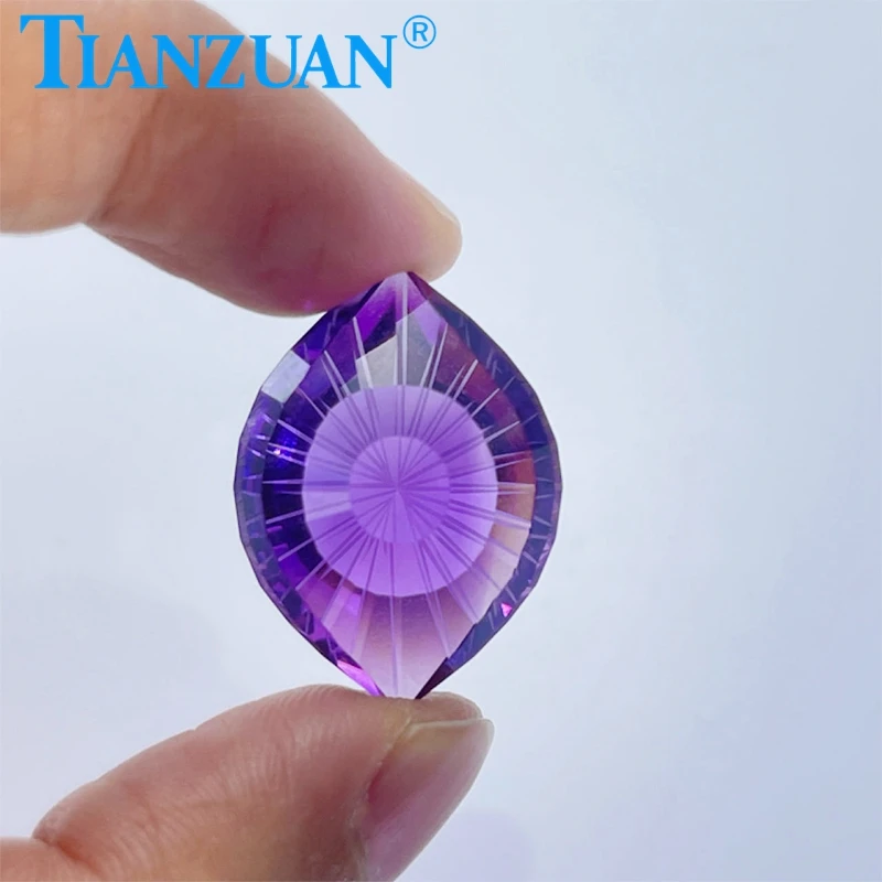 

31.89CT Natural Amethyst Vivid Purple Color Brilliant Cut Loose Gem Stone with GRC Certified