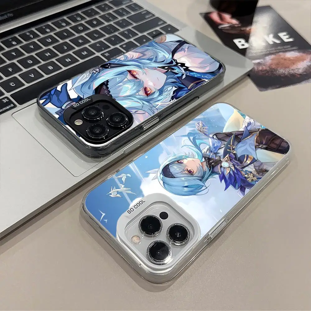 

Game GI Eula Mobile Phone Case for iPhone 17 16 15 14 13 12 11 X XR XS 8 7 Air Pro Max Plus Translucent Colorful Cover Luxury