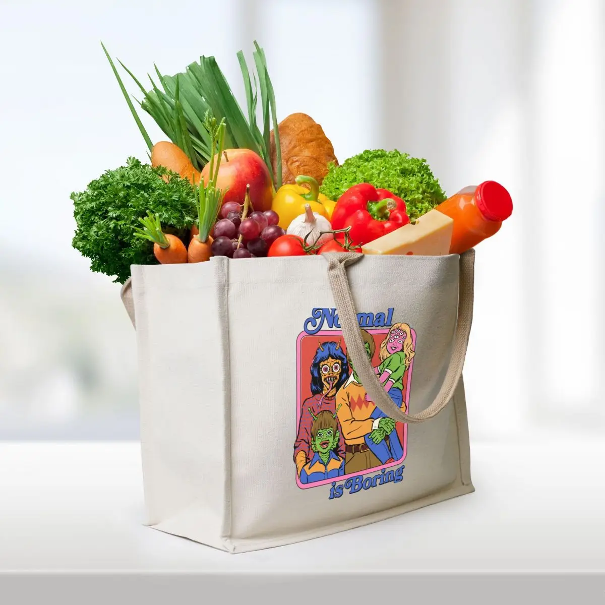 Normal Is Boring Tote Bag Handbags Shopper hand bags