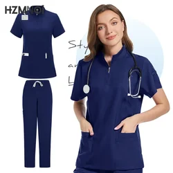 Conjunto de ropa médica para enfermera, uniformes de trabajo para mujer, clínica Dental, salón de belleza, Spa, monos de trabajo