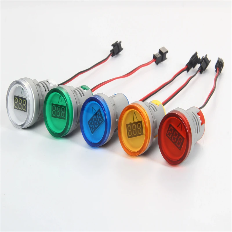 1PCS AD101-22AM Circular Digital Tube Digital Display AC Ammeter Signal Light LED Highlight Aperture 22mm AD16-22AM