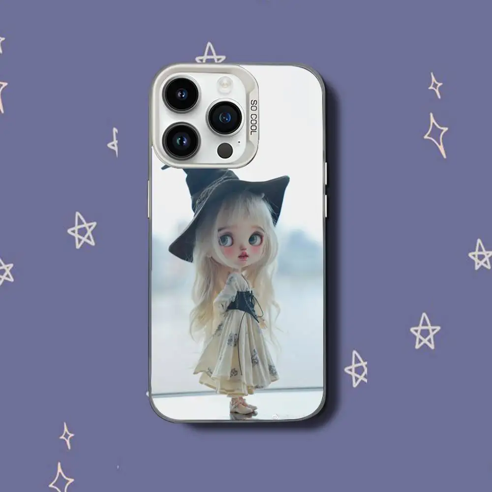 حافظة هاتف D-Doll B-Blythe C-Cute لهاتف iPhone 17,16,15,14,13,12,11,Pro,XS,Max,Plus,Mini,SE غطاء مقاوم للصدمات من الحلوى البيضاء غير اللامعة