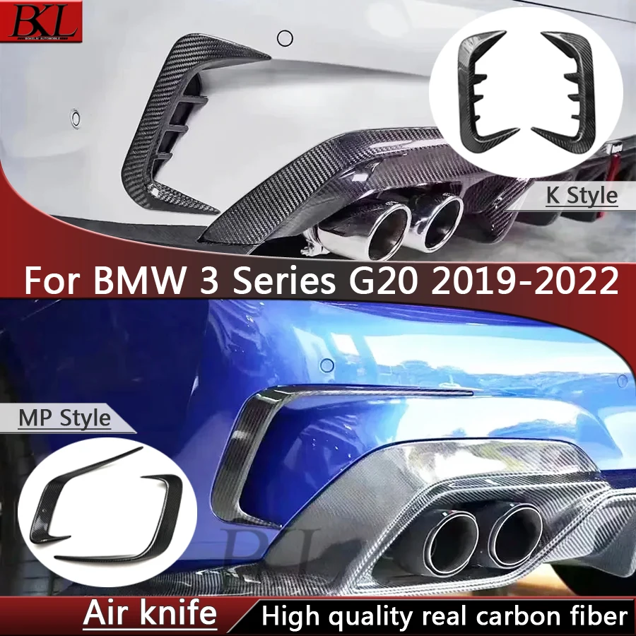 

For BMW 3 Series G20 G28 325i 330i Carbon Fiber Car Rear Bumper Splitter Spoiler Canard Air Knife Surround Trim Body Kit