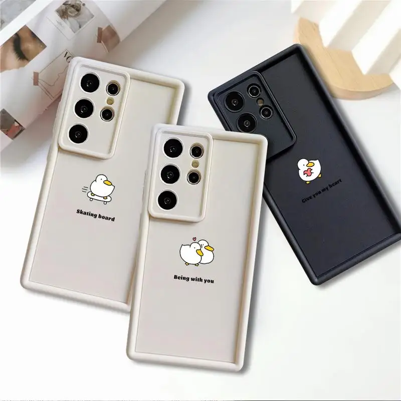 Mini Cute Question Mark Duck Phone case for Samsung Galaxy S24 S22 S21 Ultra A13 cases S20 FE S23 S24plus S21fe 12C fundas Cover