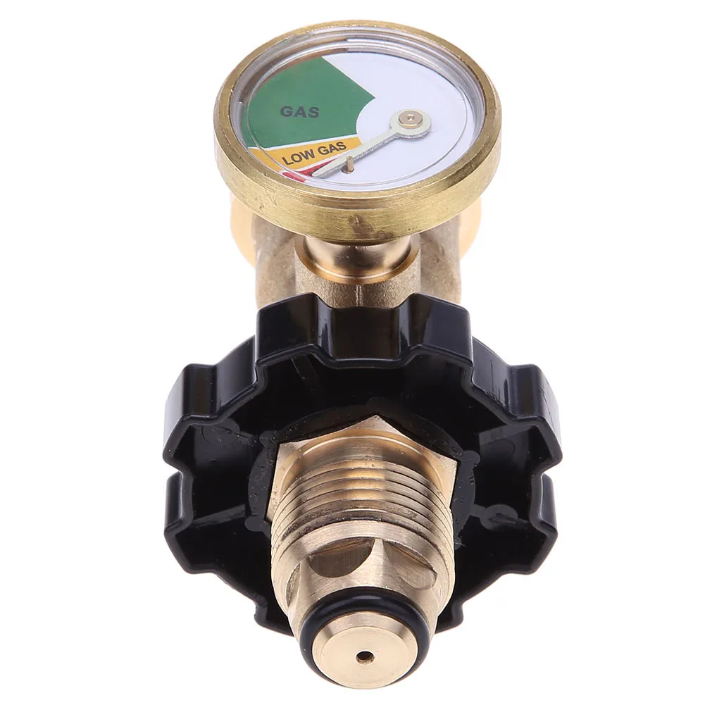 POL Propane Gas Gauge Meter Tank Type1 Propane Tank Adapter Universal Pressure Gauge Connector for QCC1 Built-in Leak Detector