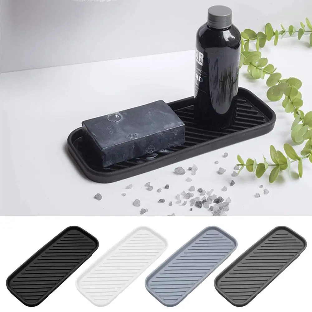Silicone Draining Board Mat Dish Drying Pad Folding Heat Resistant Rectangle Eco-friendly Drainer For Kitchen Pot Cup S0x4
