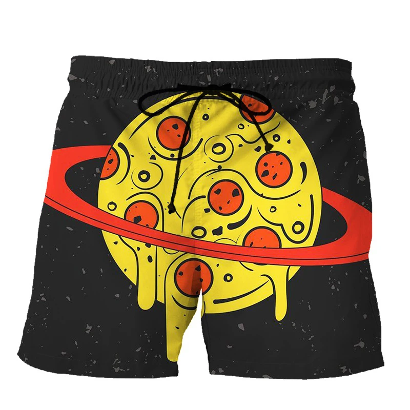 Funny Food Pizza 3d Print Short Pants Men's New Fashion Popular Hawaiian Beach Shorts Women Kids Oversized Cool Swimming Trunks