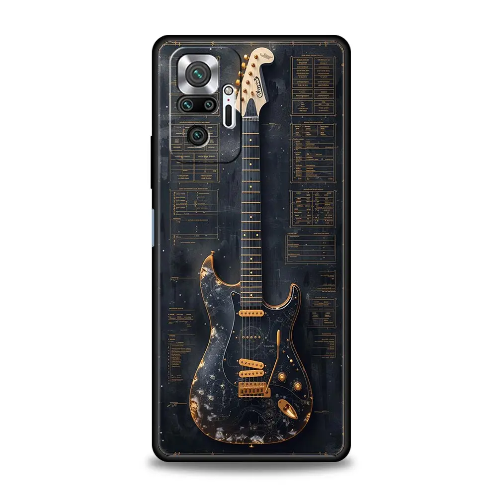 Telefoon Geval Voor Xiaomi Redmi Note 14 13 12 5G 9S 9 10 11 Pro Plus 4G 9T 14C 13C 12C 10C 9C 9A Cover Gitaar Snaren Muziek Gitaar