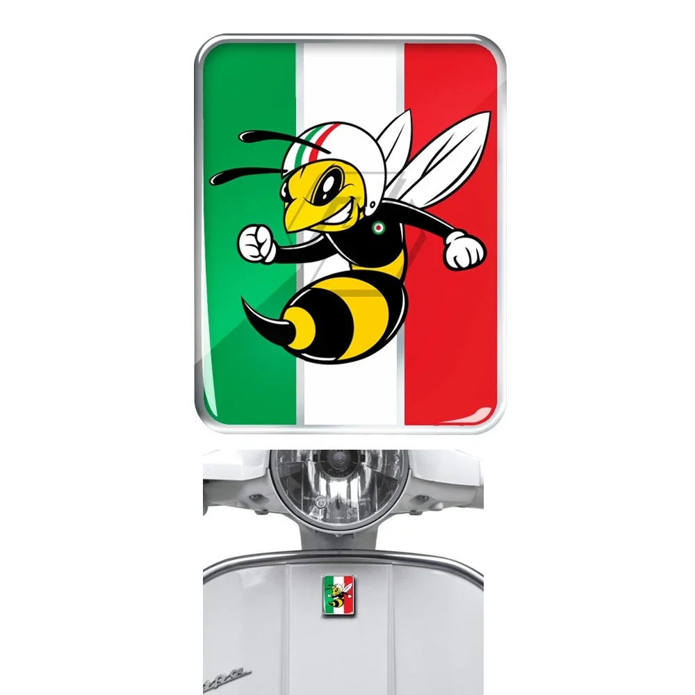 For Vespa Logo Decal Front Badge Overlay Italian Flag Mio Wasp 3D Decals Sticker GTS GT ET PX