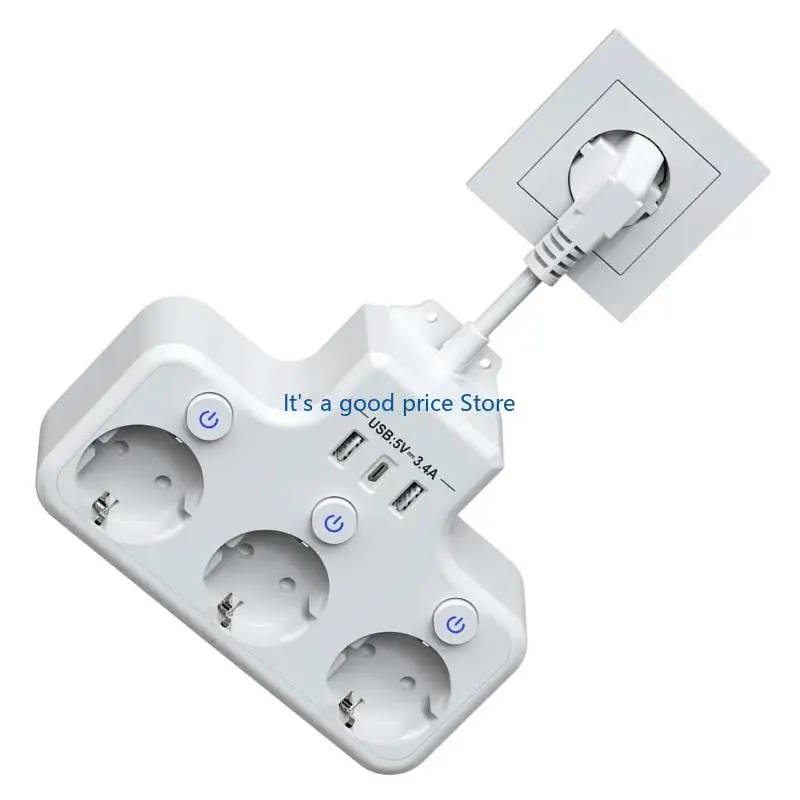  Power Strips with Cable Electrical Outlets 3 USB Port For Multiple Devices