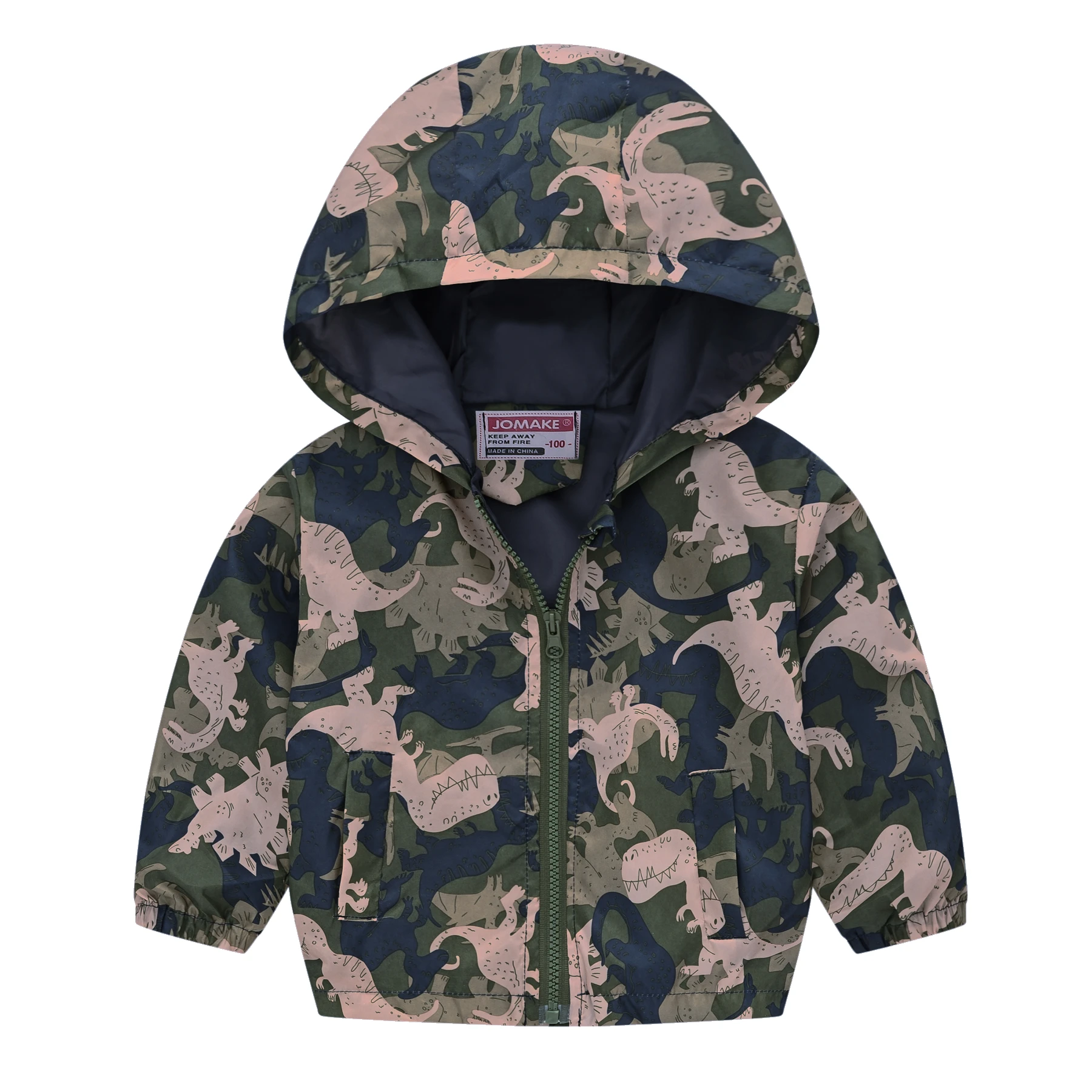 Boys Windproof Hooded Jacket Various Cartoon Graphic prints Zipper Coat Kids Spring Clothes