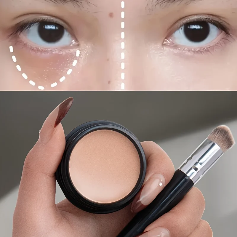 QIC Holding Makeup Concealer mit Pinsel Spot Akne Print Repair Foundation Augenringe sind nicht leicht zu klebendes Puder.