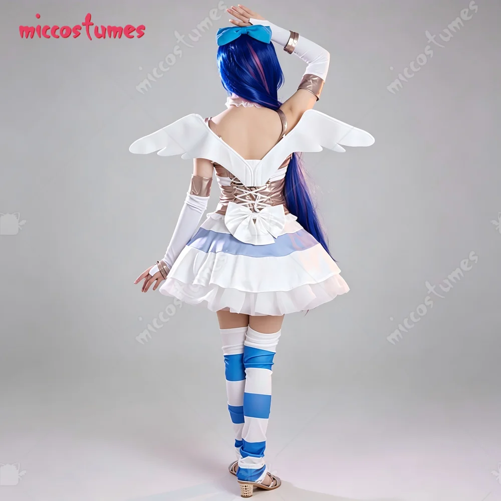 【Ready for Ship】Miccostumes Women's Stocking Angel Cosplay Costume Dress Set Wing with Fullset Accessories for Halloween view 3