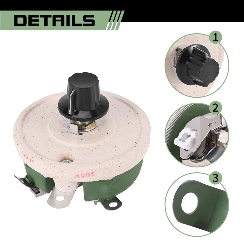 

4X 100W 100 Ohm Wirewound Potentiometer Rotary Resistor Rheostat-Y47A