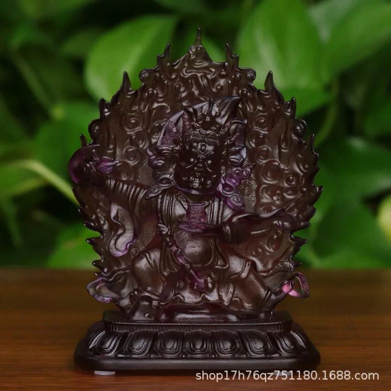 

Старинная глазурованная статуя Дайкокутен — Бога богатства, двухрукий Будда-хранитель, фигурка Махакалы