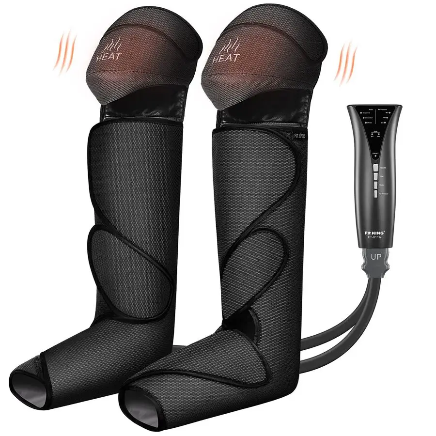 

Foot and Leg Compression Massager for Circulation and Pain Relief with Knee Heating Therapy Handheld Controller 3 Modes 3 Intens