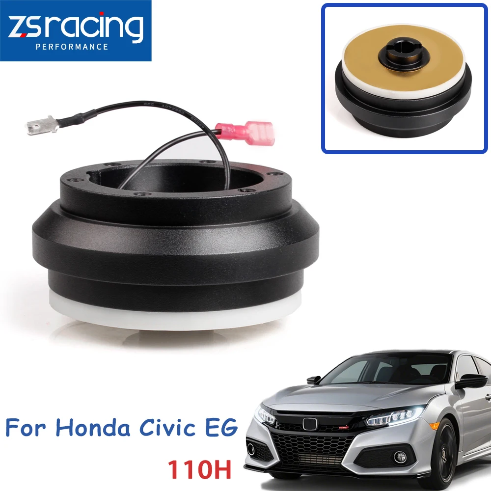 

ZSRA-Steering Wheel Short Hub Adapter Black 110H Replacement For Honda Civic EG 92-95 Acura Integra DC2 94-01 QR010