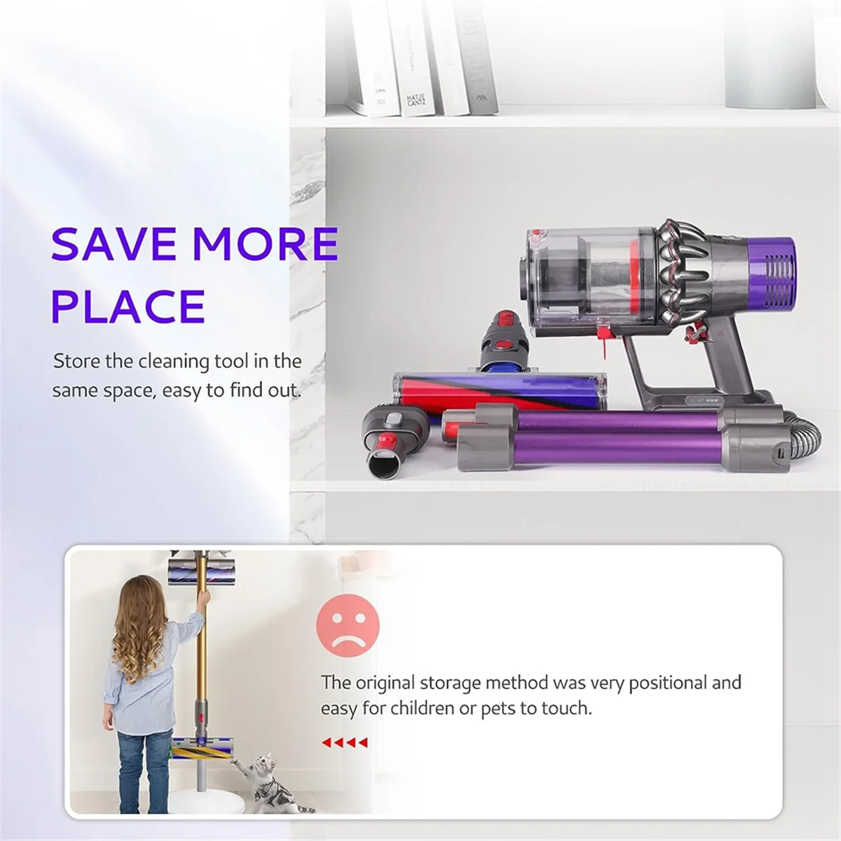 พับ EXTENSION Wand สําหรับ Dyson V7V8V10 V11 V15 สูญญากาศไร้สายอุปกรณ์เสริม,QUICK RELEASE Wand เปลี่ยน