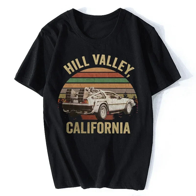 T-Shirt pour Homme Hill Valey de Marty Mcfly dans Retour Vers le Futur, Tee-Shirt en Coton Motif Hill Valley, Streetwear, Haraju