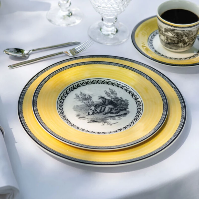 European High-end Artistic Figures, Underglaze Colored Western Dining Plates, Rice Bowls, Steak Plates Creative Kitchen Utensils