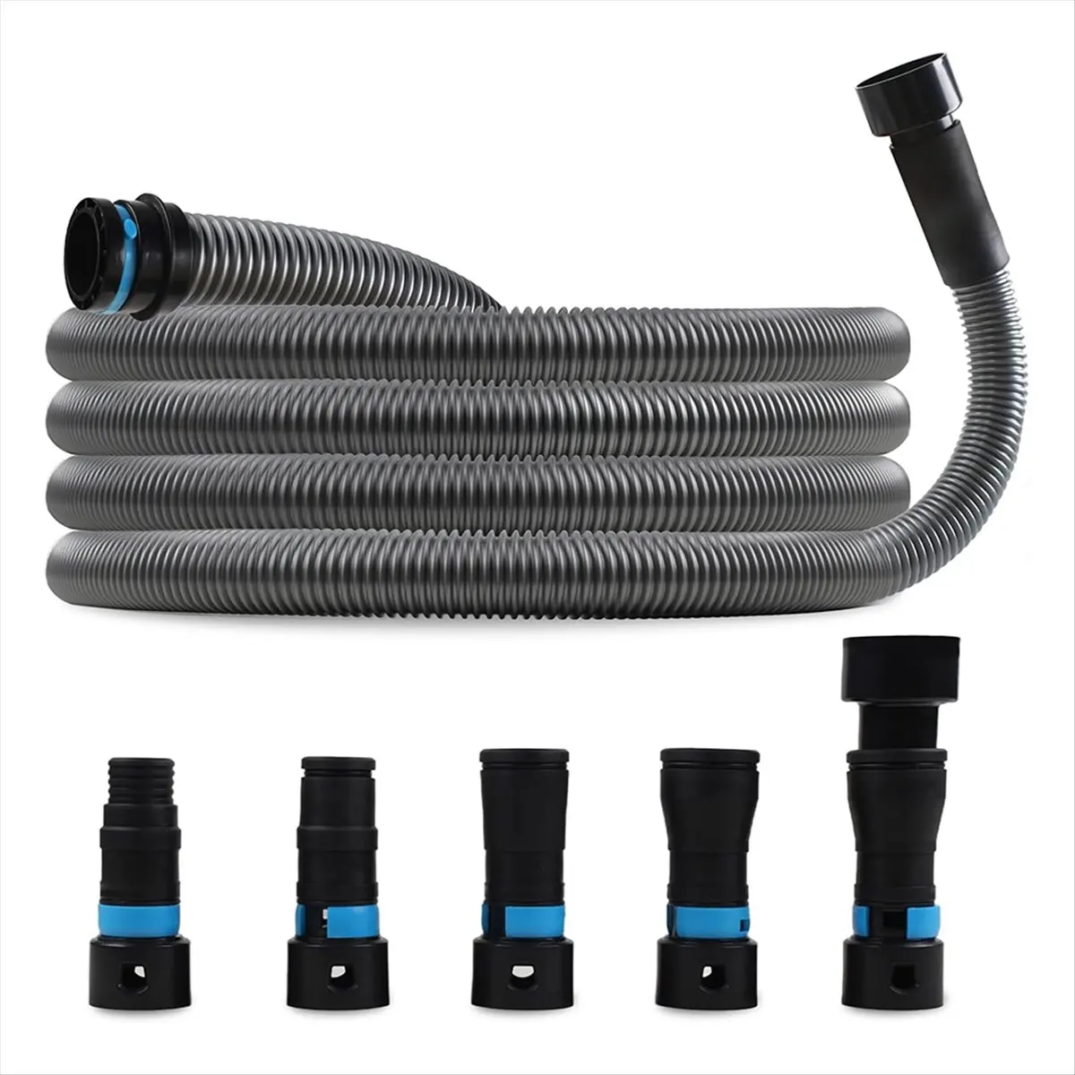 Best of 2026 1 1/4 Inch X 17 Ft. Dust Collection Hose for Home and Workshop Vacuums with 5 Fittings/Adapters for Power Tools