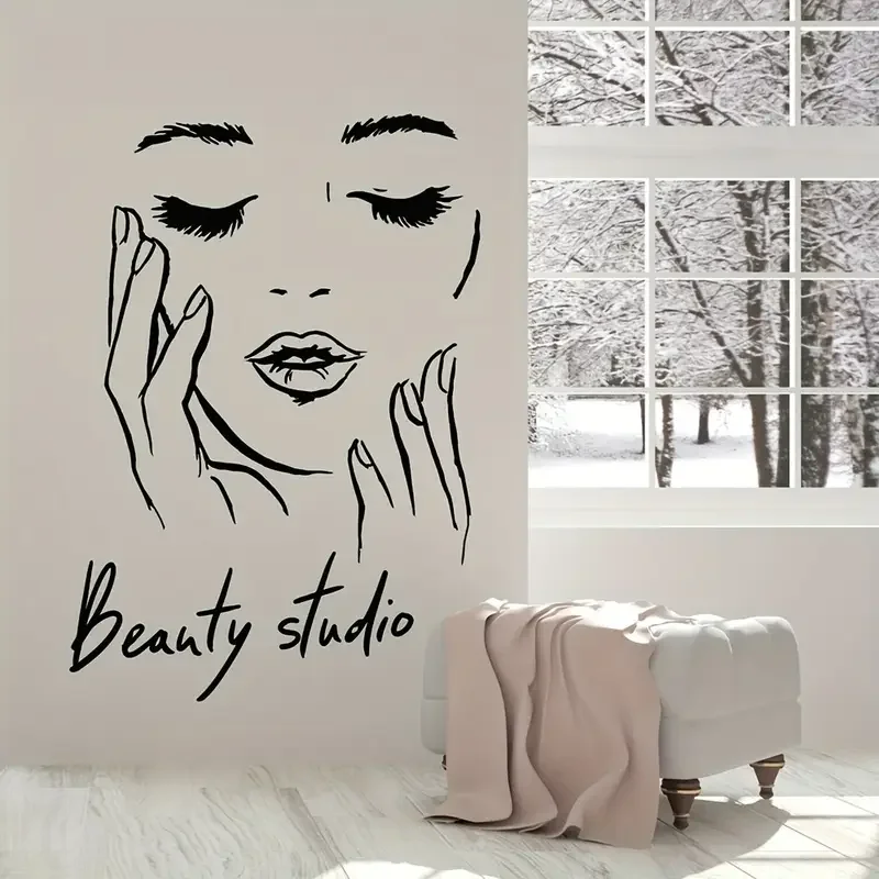 Wall Decal Featuring a Female  - Beauty Makeup Wallpaper 评论和价格