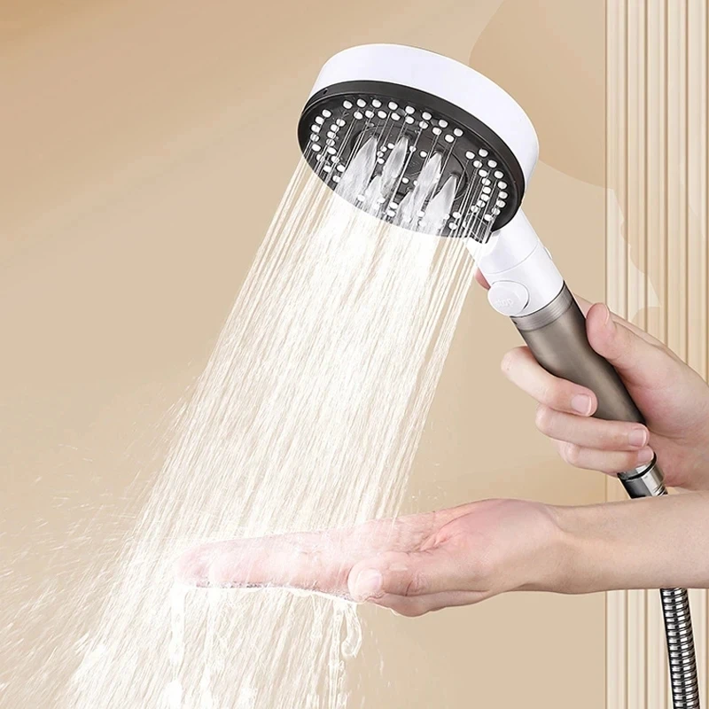 6 Modes Large Flow Shower Head With Filter High Pressure Water Saving Spray Nozzle Massage Rainfall Shower Bathroom Accessories