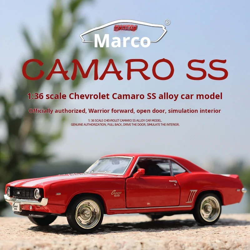 

1:36 USA 1969 Alloy Car Model Vintage Matte Black Diecast Metal Car Model Toy For Collection Gift Kids A318