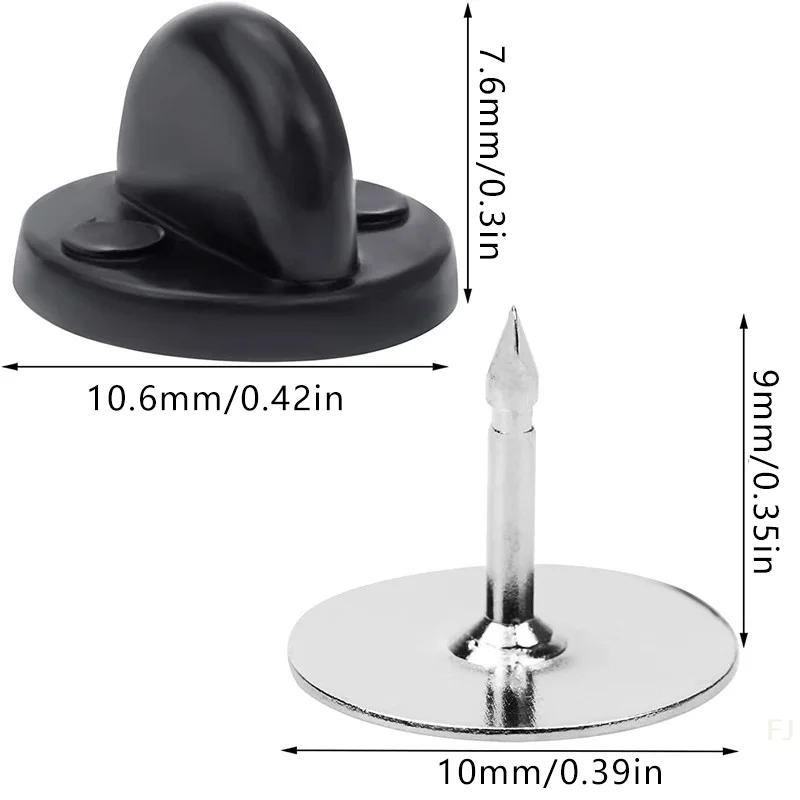 [YU]10Set Pin Backings Tie Tacks Blank Pins With Pin Backs Butterfly Clutch Backing Locking Clasp For DIY Badge Jewelry Craft